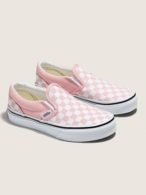 Pink checkered Vans Size 4Y EUC